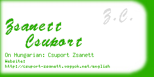 zsanett csuport business card
